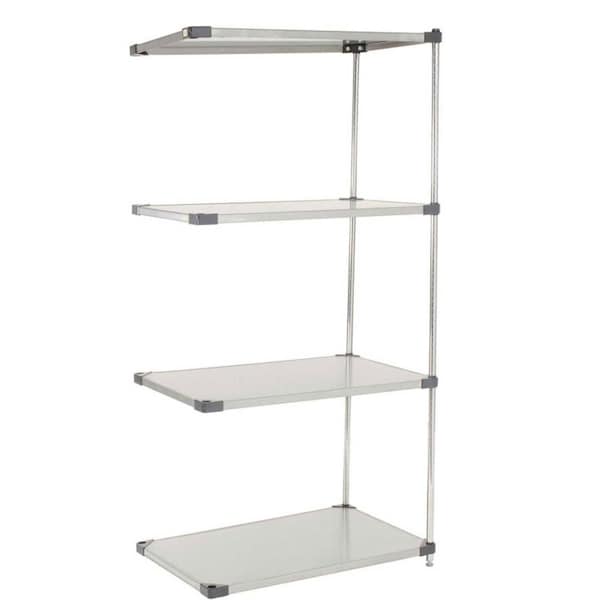 Nexel 5 Tier Solid Stainless Steel Shelving Add-On Unit, 36W x 18D x 63H A18366SS5 - main